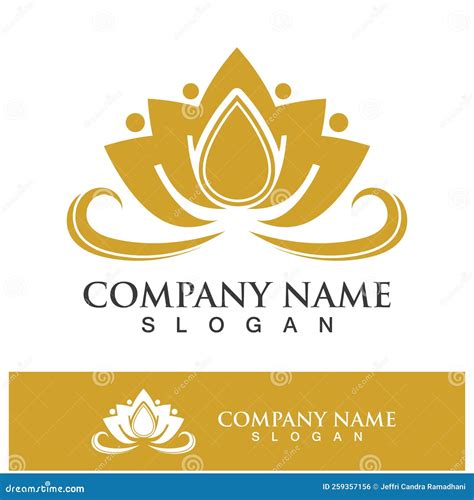 Lotus Flower Logo Design Vector Illustration Stock Vector