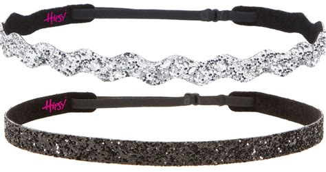 Hipsy Womens Adjustable No Slip Skinny And Wave Bling Glitter Headband 2