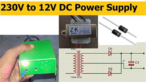 How To Make 230v Ac To 12v Dc Power Supply Youtube