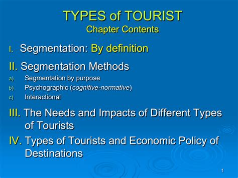 4 Tourist Types