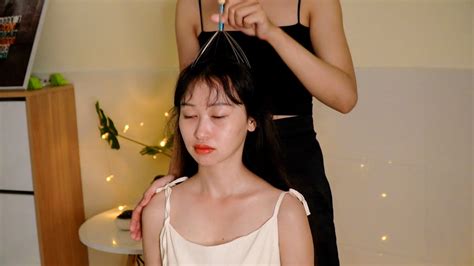 The Girl Is Fascinated With Massage At Linn Relaxing With Asmr Sounds