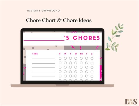 Chore Chart & Ideas Digital Instant Download Home Organizer Mom ...