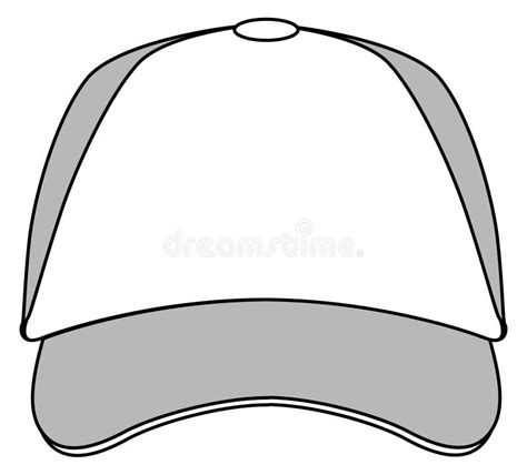 Clean Baseball Hat Template Textile Cap Design Stock Illustration