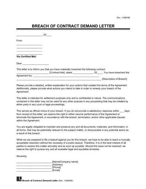 Sample Breach Agreement Letter Of Shipment Hot Sex Picture