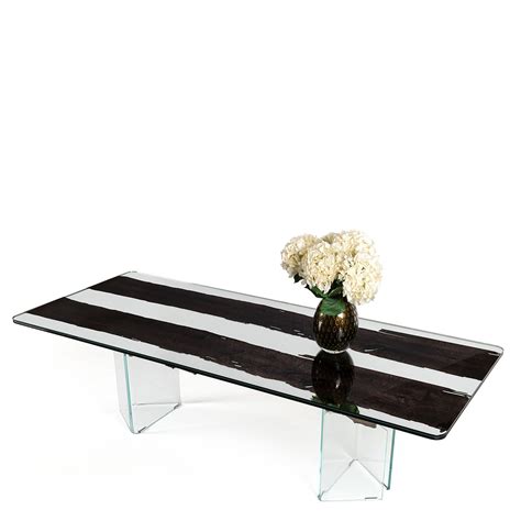 Mesa Venezia De Cristal Y Madera En Roble Negro Vgnewtrend Artemest