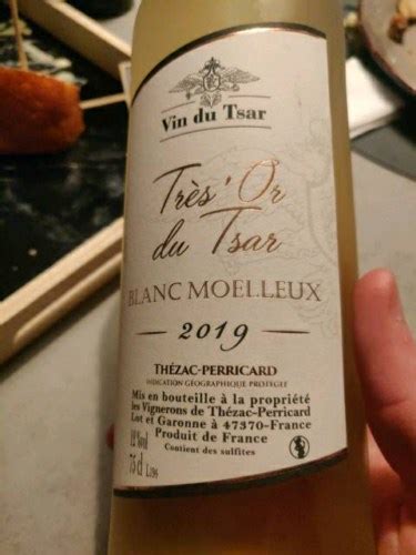 2019 Vin Du Tsar Tres Or Du Tsar Blanc Moelleux Vivino US