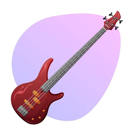 Ilustración Vectorial De Un Bajo Rojo Instrumento Musical 14461043