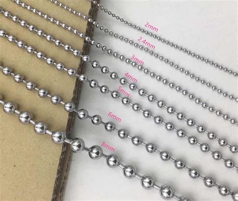 Stainless Steel Ball Chain Mm Etsy