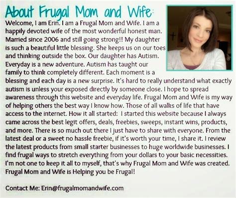 Frugal Mom And Wife About Me