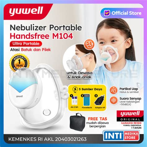 Promo YUWELL Nebulizer Portable HANDSFREE M104 Air Compressor