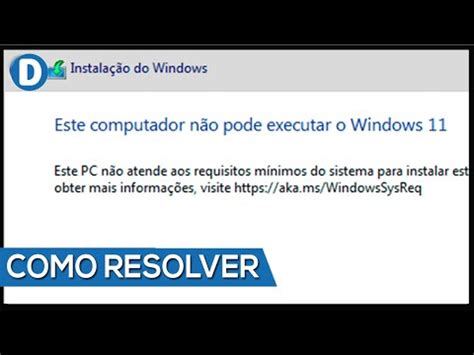 Resolvido Este Computador N O Pode Executar O Windows Youtube