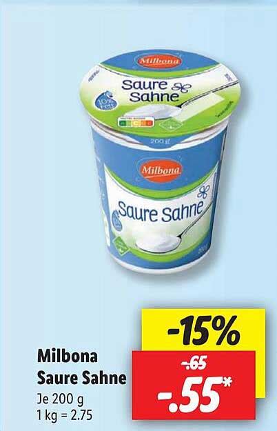 Milbona Saure Sahne Angebot Bei Lidl Prospekte De