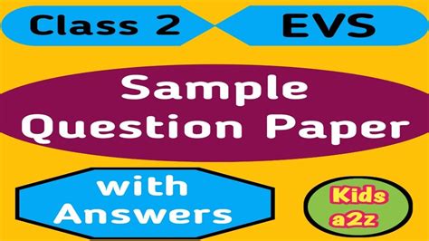 Class Evs Sample Question Paper With Answers Grade Evs Worksheet