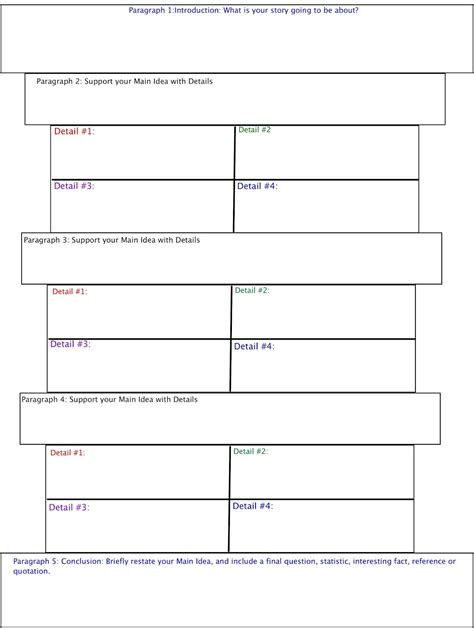 5 Paragraph Essay Graphic Organizer Example Ferisgraphics