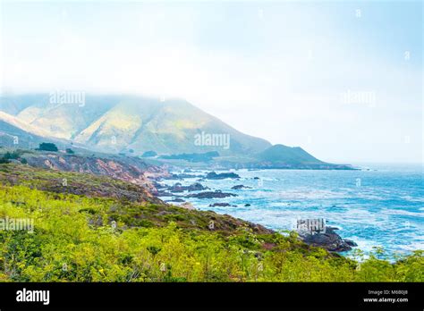 Beautiful Pacific Ocean Coastline In Big Sur California Stock Photo