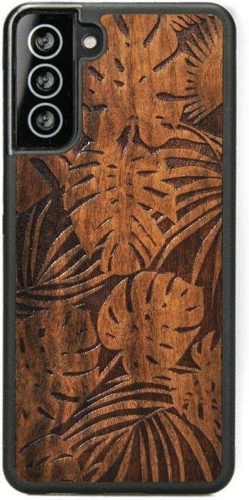 Forestzone Drewniane Etui Samsung Galaxy S Jungle Monstera Imbuia