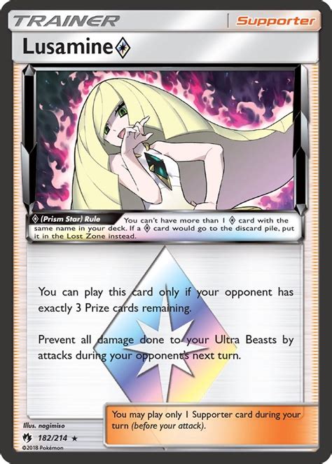 Lusamine Prism Star Sm Lost Thunder Pokemon