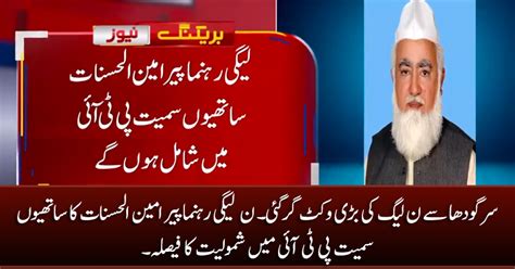 PMLN S Big Wicket Down Peer Amin Ul Hasnat With Colleagues Decide To