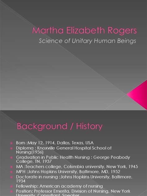 Martha Elizabeth Rogers | Nursing | Science