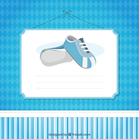 Free Vector Blue Baby Shower Card Template