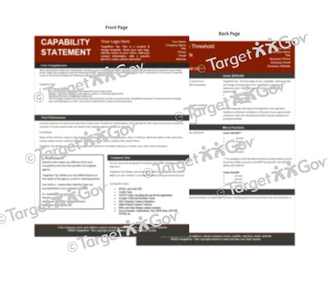 Capability Statement Editable Template Targetgov