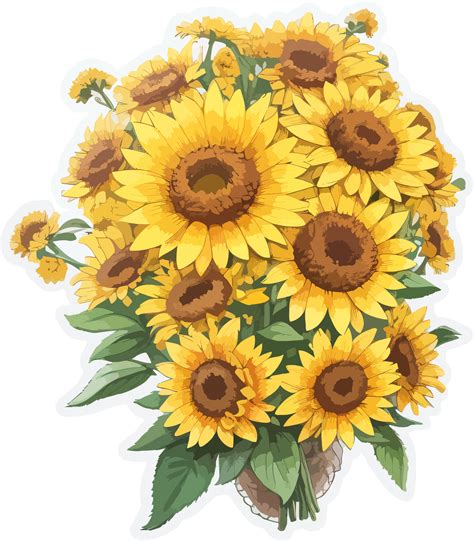 Sonne Blumen Strau Clip Kunst Mit Ai Generativ Png