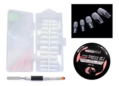 Kit De Uñas Soft Gel Cuadrada Pegamento Press Gel Pincel Cuotas