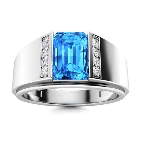 Men S Blue Topaz Wedding Bands Men S Blue Topaz Rings Diamondere