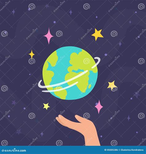 Hand Holding Planet Earth Stock Vector Illustration Of Earth 85005386