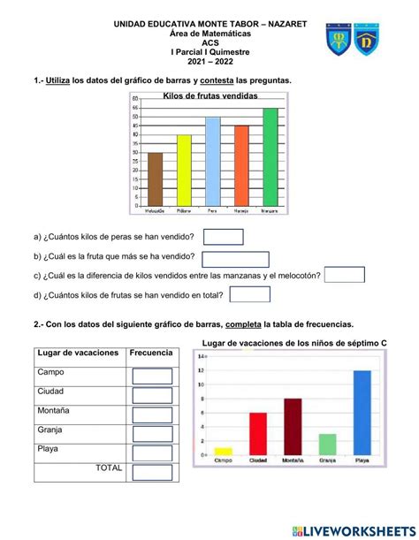 Gráficos De Barras 1100454 Faoc76 Live Worksheets