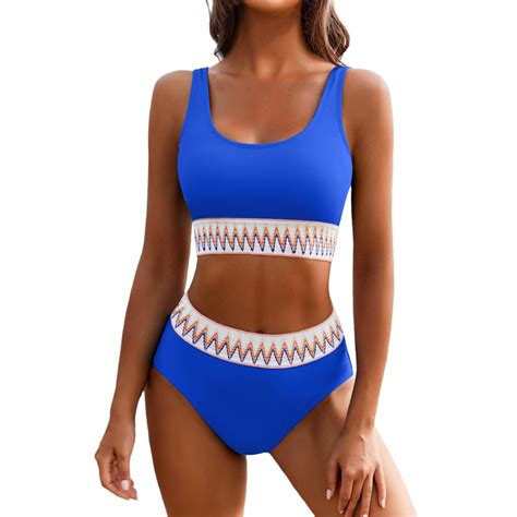 VBARHMQRT Female Swim Suits For Women 2024 2 Piece Bikini Sets High