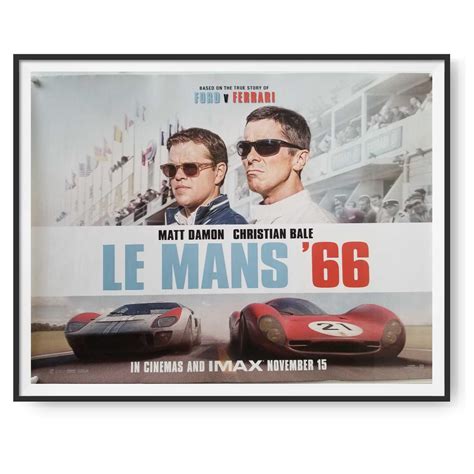 Le Mans 66 Ford V Ferrari 2019 Original Uk Quad Poster Cinema