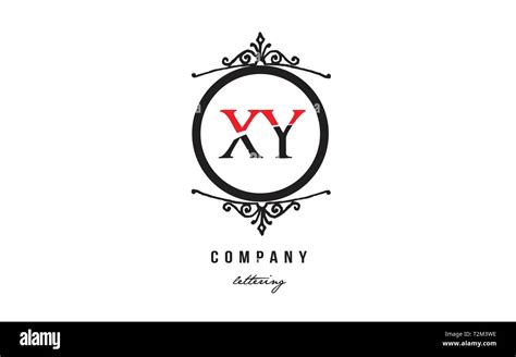 Design Of Alphabet Letter Logo Combination XY X Y With Red Black White