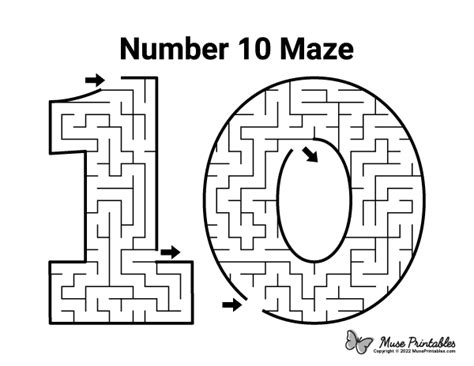 printable number  maze