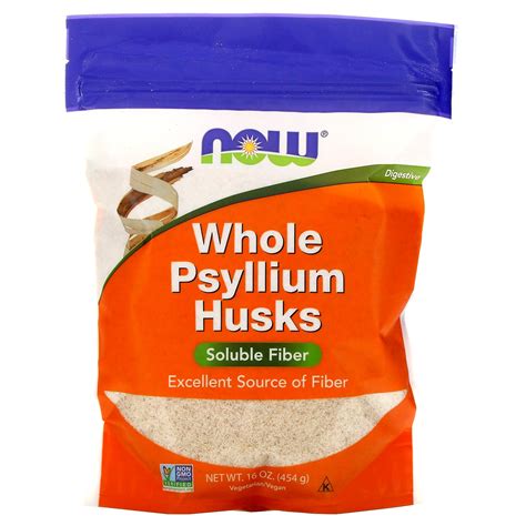 NOW Foods Whole Psyllium Husks 16 Oz 454 G