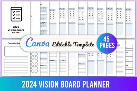 2024 Vision Board Planner Canva Graphic By KDPMart Creative Fabrica