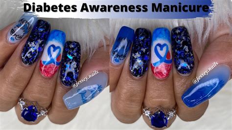 DIABETES AWARENESS MANICURE TRIPLE D POSHY NAIL DESIGNS YouTube