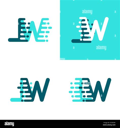 LW Letters Logo With Accent Speed In Light Green And Dark Green Stock