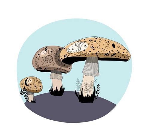 Premium Vector | Forest mushroom Mushroom drawing