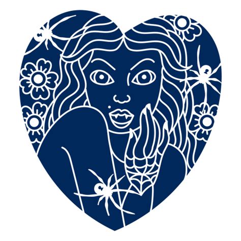 Design Png E Svg De Recorte De Coração De Mulher Vampira Para Camisetas