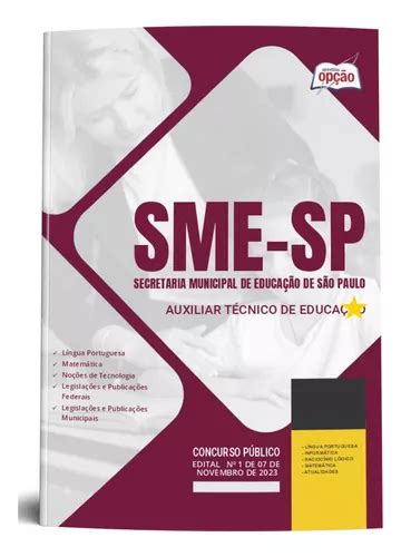 Apostila Sme Sp 2023 2024 Auxiliar Técnico De Educação Editora