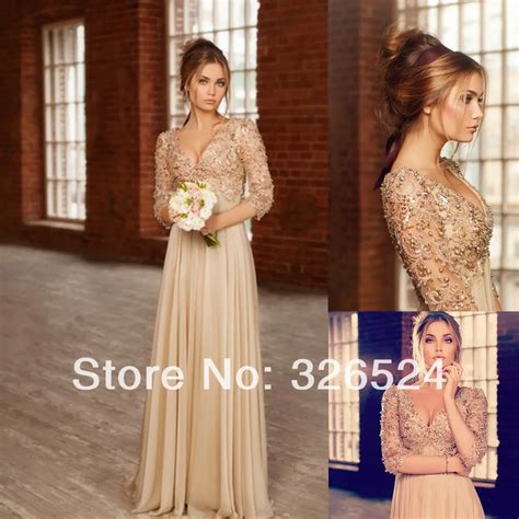 Hottest Sell Deep V Neck Beaded Sexy Modest Prom Dress With Sleeves Party Dress Special Occasion