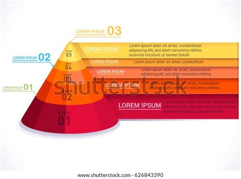 Vektor Stok Presentation Template Layered Pyramids Diagram Hierarchy