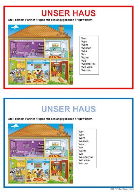 Partnerarbeit Unser Haus Deutsch Daf Arbeitsbl Tter Pdf Doc