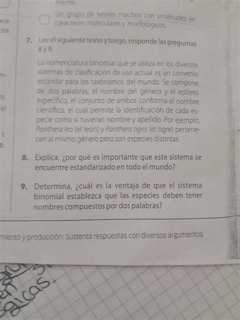 Lee El Siguiente Texto Y Luego Responde Las Preguntas 8 Y 9 Alumnos