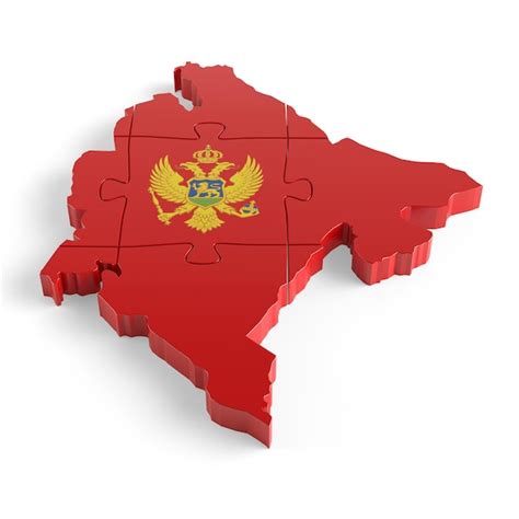 Premium Photo Flag Colors Puzzle Montenegro Map Design 3d Rendering