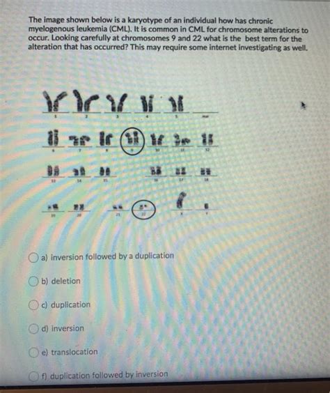 Solved The Image Shown Below Is A Karyotype Of An Individual Chegg