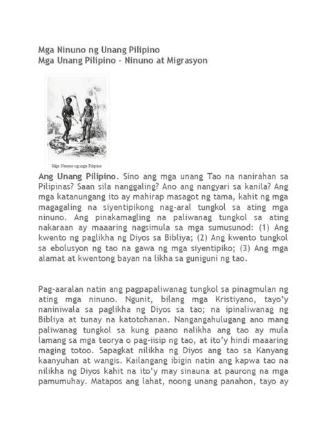 Mga Ninuno NG Unang Pilipino | PDF