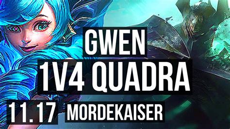 GWEN Vs MORDEKAISER TOP 1v4 Quadra 9 0 6 6 Solo Kills Legendary