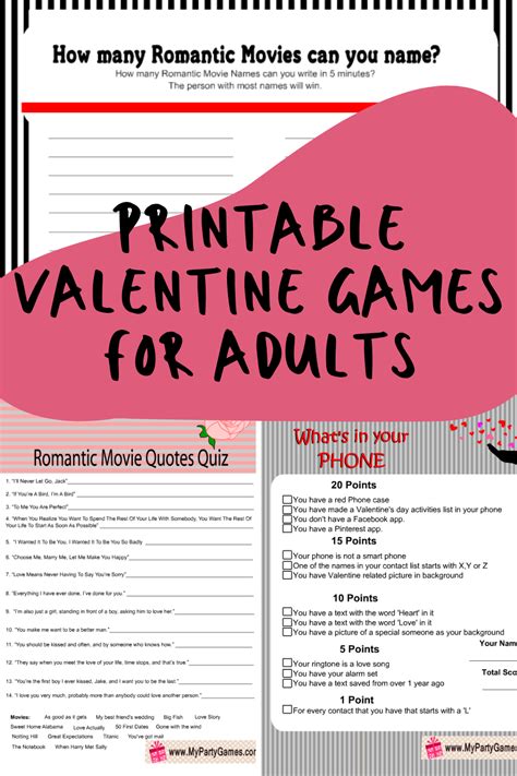 Printable Valentines Day Games